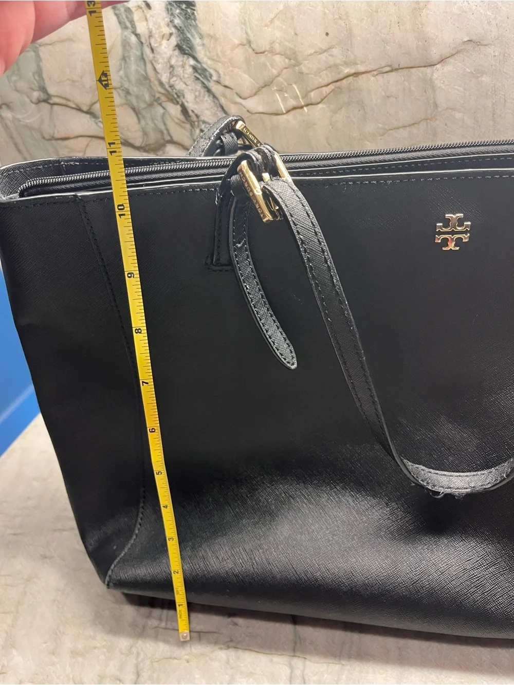 Tory Burch Black Logo-Print Interior Shoulder Bag